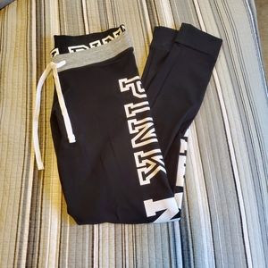 Victoria Secret PINK Nation Black Varsity Yoga Pant